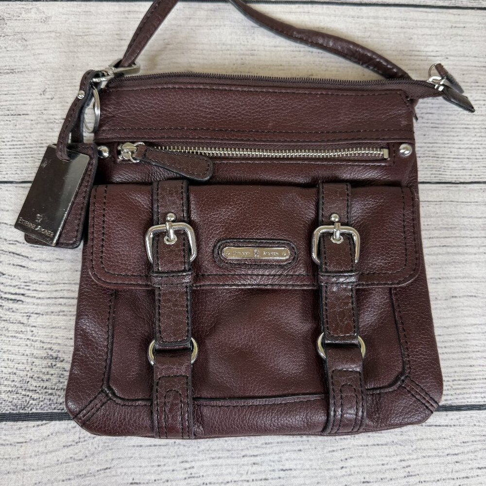 Etienne Aigner Brown Genuine Leather Crossbody Hospice Bag
